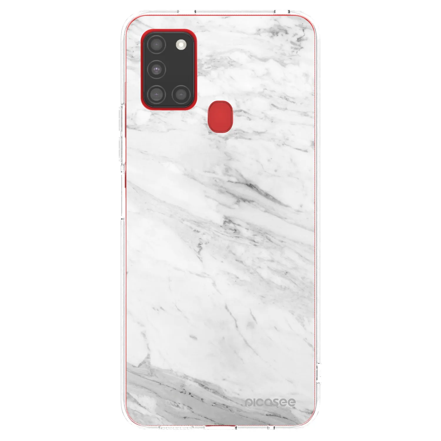Picasee silikónový prehľadný obal pre Samsung Galaxy A21s - White marble