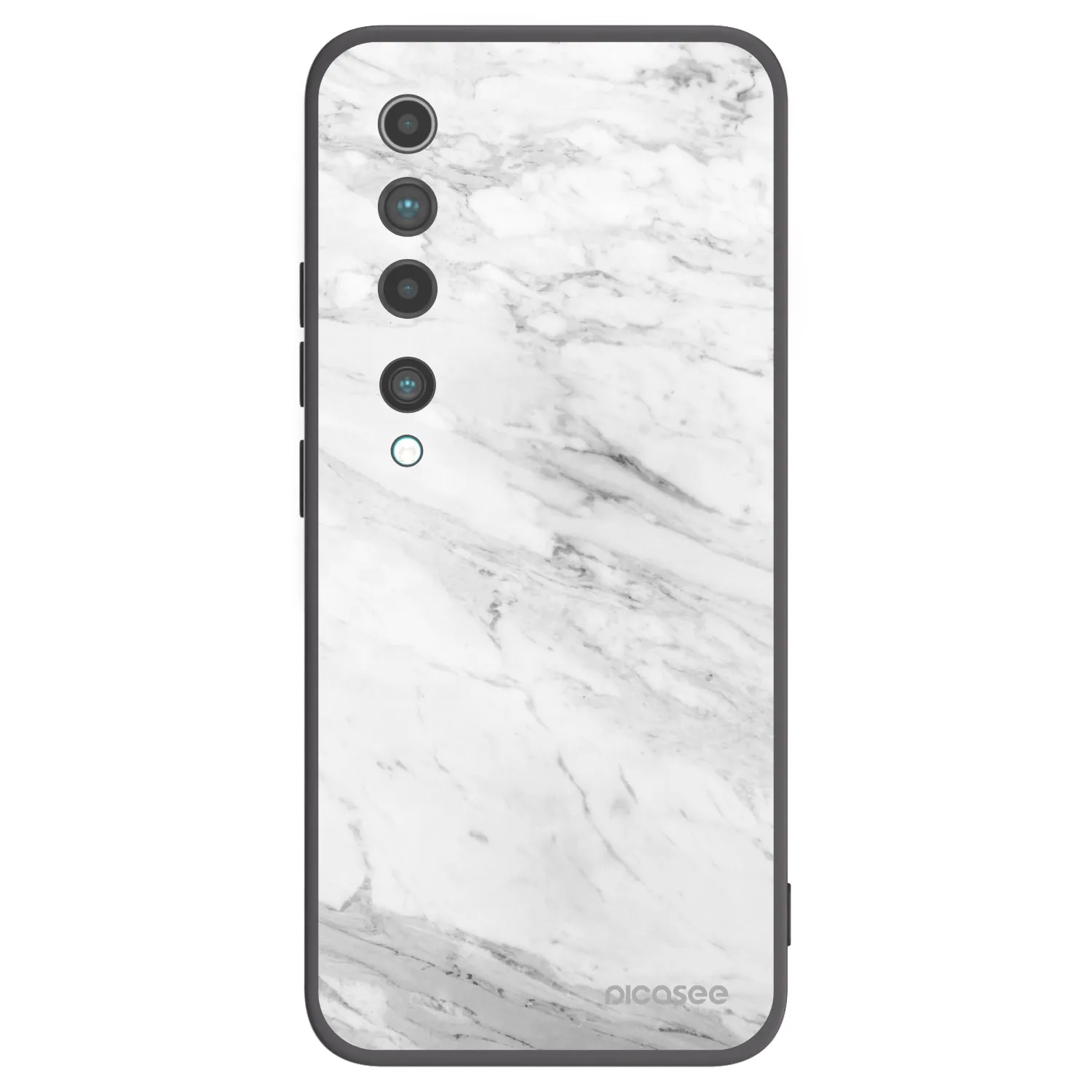 Picasee silikónový čierny obal pre Xiaomi Mi 10 - White marble