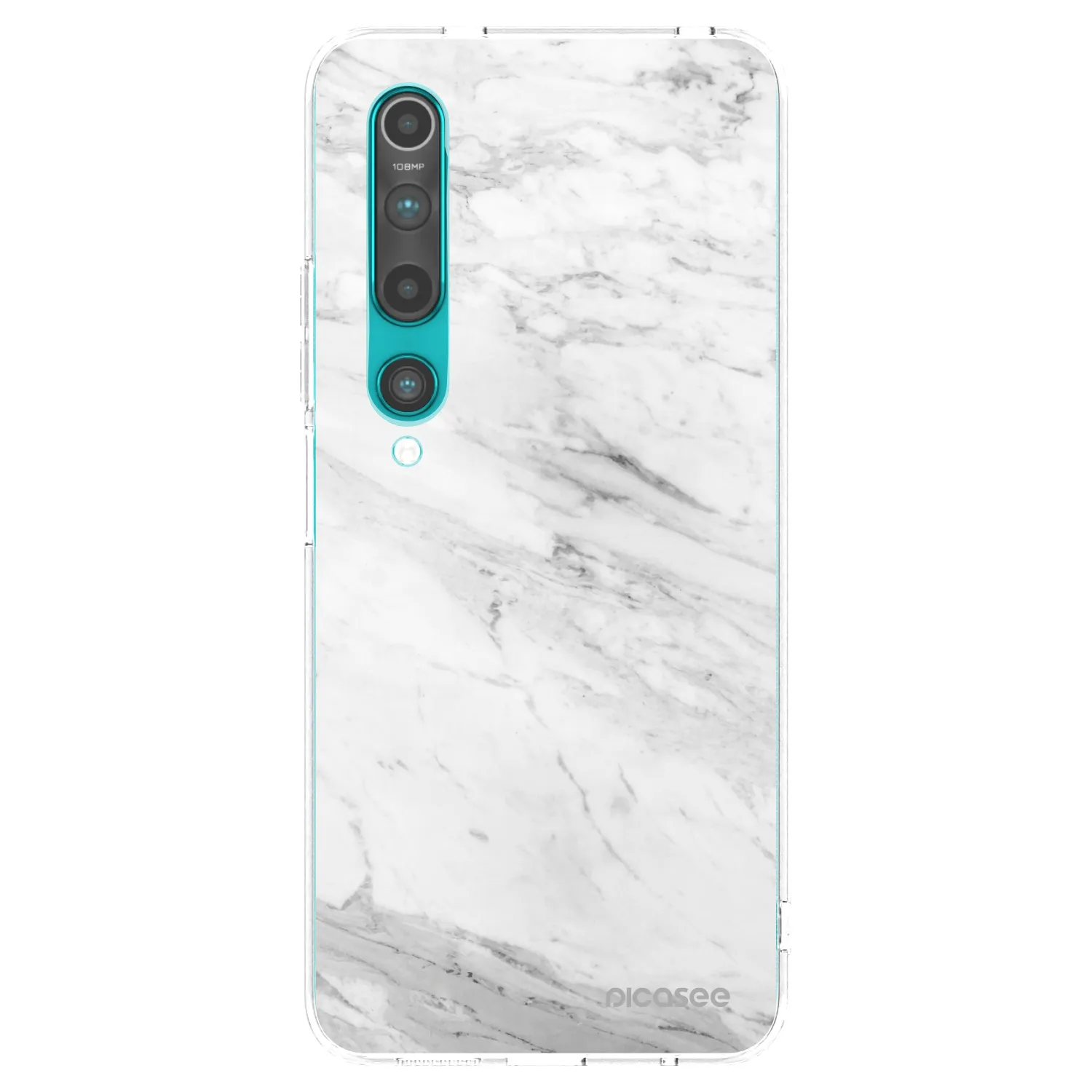 Picasee silikónový prehľadný obal pre Xiaomi Mi 10 - White marble