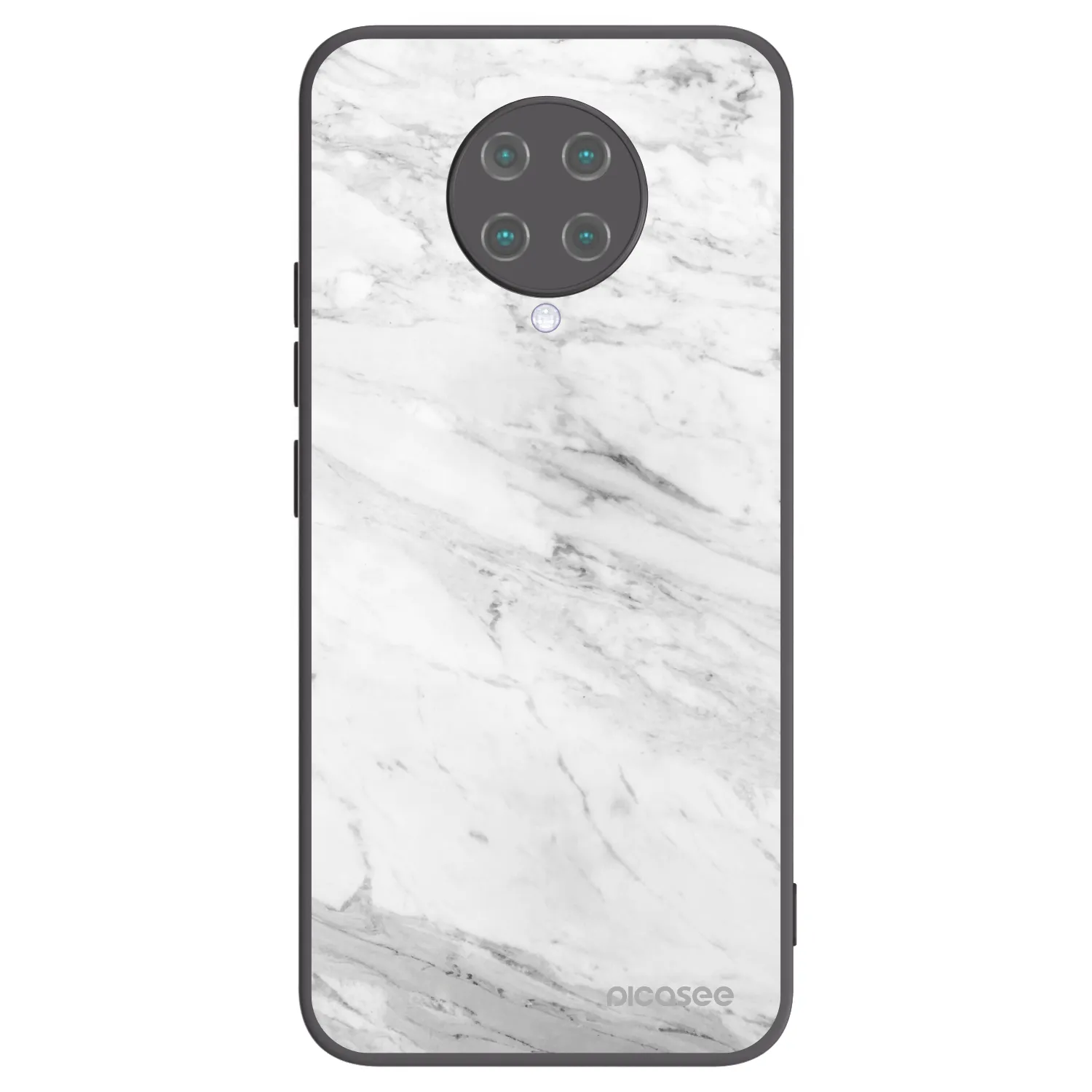 Picasee silikónový čierny obal pre Xiaomi Poco F2 Pro - White marble