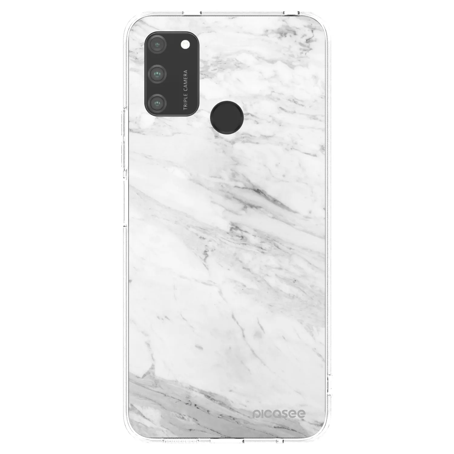 Picasee silikónový prehľadný obal pre Honor 9A - White marble