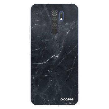 Picasee silikónový prehľadný obal pre Xiaomi Redmi 9 - Black marble