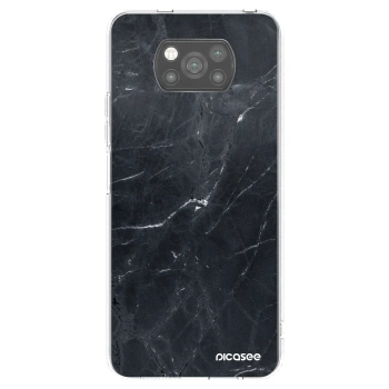 Picasee silikónový čierny obal pre Xiaomi Poco X3 - Black marble