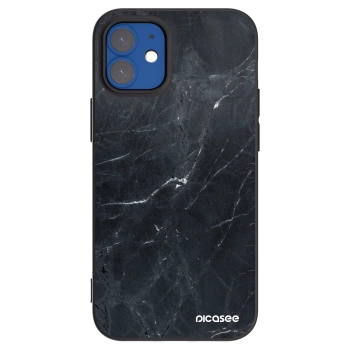 Picasee silikónový čierny obal pre Apple iPhone 12 mini - Black marble