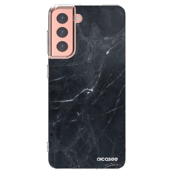 Picasee silikónový prehľadný obal pre Samsung Galaxy S21 5G G991B - Black marble