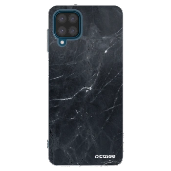 Picasee silikónový prehľadný obal pre Samsung Galaxy A12 A125F - Black marble