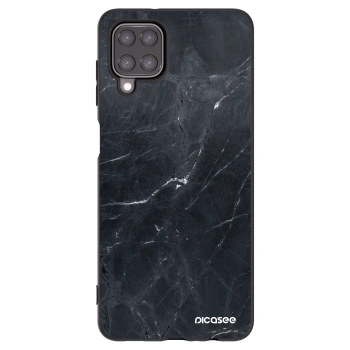 Picasee silikónový čierny obal pre Samsung Galaxy A12 A125F - Black marble