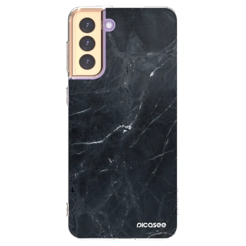 Picasee silikónový prehľadný obal pre Samsung Galaxy S21+ 5G G996F - Black marble