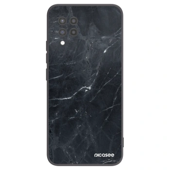 Picasee silikónový čierny obal pre Samsung Galaxy A42 A426B - Black marble