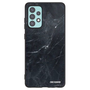 Picasee silikónový čierny obal pre Samsung Galaxy A72 A725F - Black marble