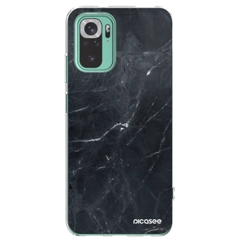 Picasee silikónový prehľadný obal pre Xiaomi Redmi Note 10 Pro - Black marble