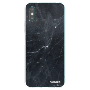 Picasee silikónový prehľadný obal pre Xiaomi Redmi 9AT - Black marble
