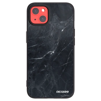 Picasee silikónový čierny obal pre Apple iPhone 13 - Black marble