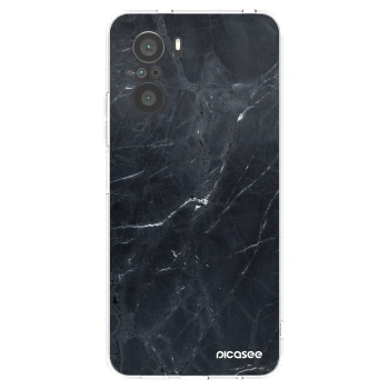 Picasee silikónový prehľadný obal pre Xiaomi Poco F3 - Black marble