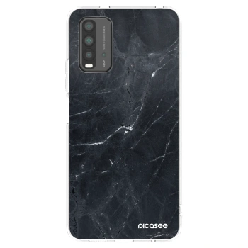 Picasee silikónový čierny obal pre Xiaomi Redmi 9T - Black marble