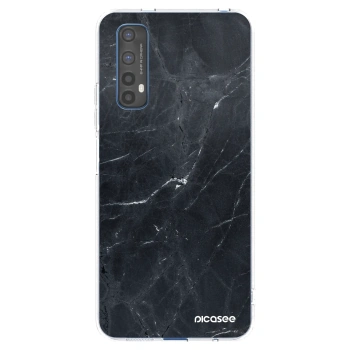 Picasee silikónový prehľadný obal pre Realme 7 - Black marble