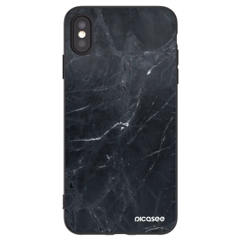 Picasee silikónový čierny obal pre Apple iPhone XS Max - Black marble