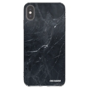 Picasee silikónový prehľadný obal pre Apple iPhone XS Max - Black marble