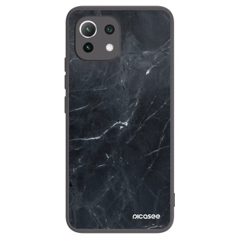 Picasee silikónový čierny obal pre Xiaomi 11 Lite 5G NE - Black marble