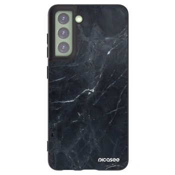 Picasee silikónový čierny obal pre Samsung Galaxy S21 FE 5G - Black marble