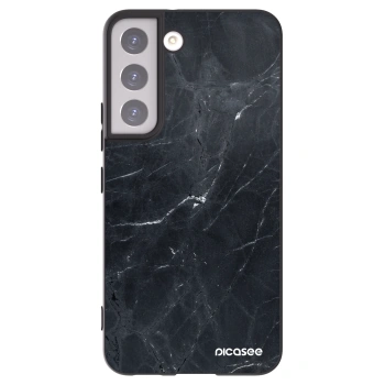 Picasee silikónový čierny obal pre Samsung Galaxy S22 5G - Black marble