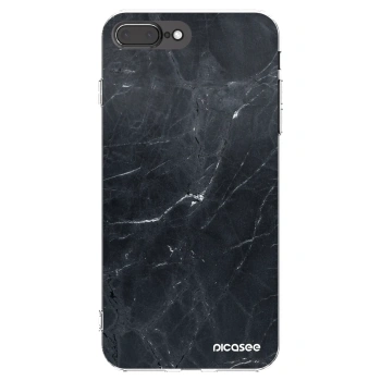 Picasee silikónový prehľadný obal pre Apple iPhone 7 Plus - Black marble