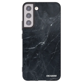 Picasee silikónový čierny obal pre Samsung Galaxy S22+ 5G - Black marble