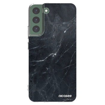 Picasee silikónový prehľadný obal pre Samsung Galaxy S22+ 5G - Black marble
