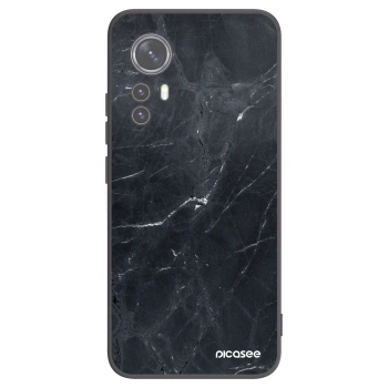 Picasee silikónový čierny obal pre Xiaomi 12 - Black marble