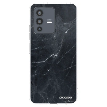 Picasee silikónový prehľadný obal pre Vivo V23 5G - Black marble