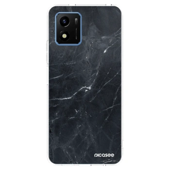 Picasee silikónový prehľadný obal pre Vivo Y01 - Black marble