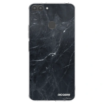 Picasee silikónový prehľadný obal pre Huawei P Smart - Black marble