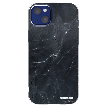 Picasee silikónový prehľadný obal pre Apple iPhone 14 Plus - Black marble