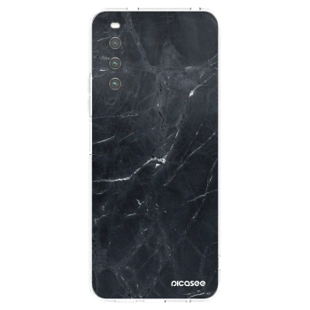 Picasee silikónový prehľadný obal pre Sony Xperia 10 IV 5G - Black marble