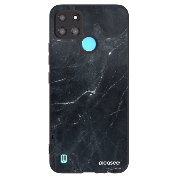Picasee silikónový čierny obal pre Realme C21Y - Black marble