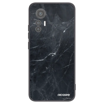 Picasee silikónový čierny obal pre Xiaomi 12 Lite - Black marble