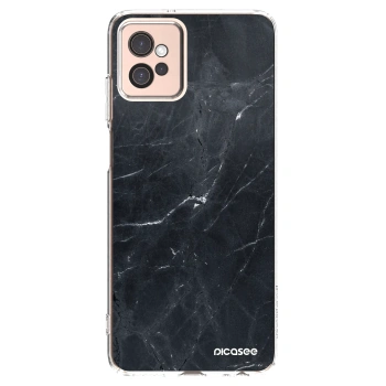 Picasee silikónový prehľadný obal pre Motorola Moto G32 - Black marble