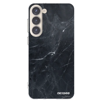 Picasee silikónový prehľadný obal pre Samsung Galaxy S23+ 5G - Black marble