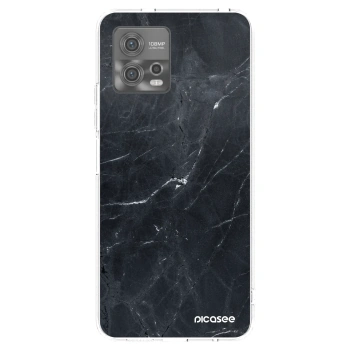 Picasee silikónový prehľadný obal pre Motorola Moto G72 - Black marble