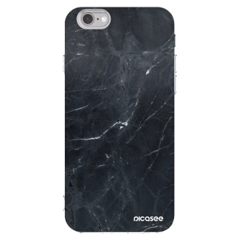 Picasee silikónový prehľadný obal pre Apple iPhone 6/6S - Black marble