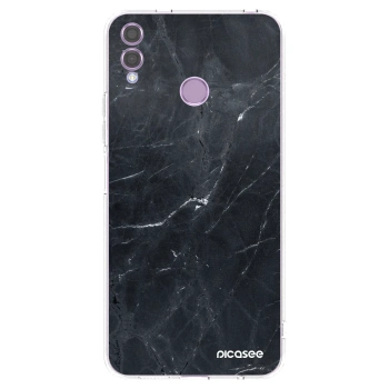 Picasee silikónový prehľadný obal pre Honor 8X - Black marble
