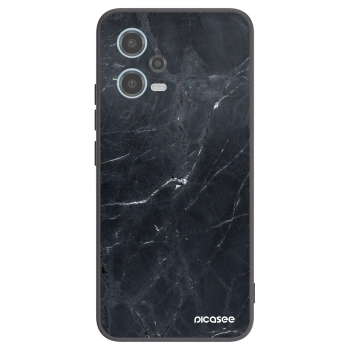 Picasee silikónový čierny obal pre Xiaomi Redmi Note 12 5G - Black marble
