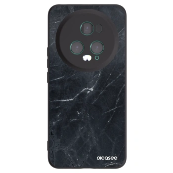 Picasee silikónový čierny obal pre Honor Magic5 Pro - Black marble