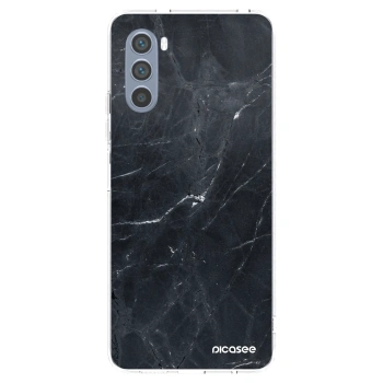 Picasee silikónový prehľadný obal pre Motorola Moto G62 - Black marble