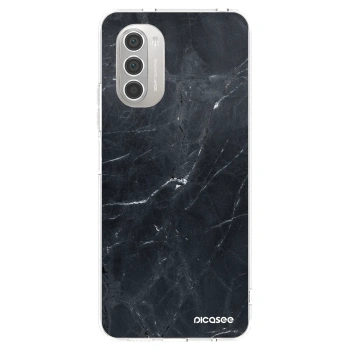 Picasee silikónový prehľadný obal pre Motorola Moto G51 - Black marble