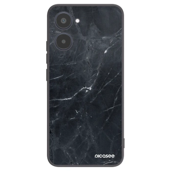 Picasee silikónový čierny obal pre Realme 10 4G - Black marble
