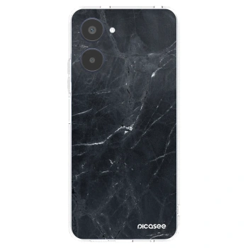 Picasee silikónový prehľadný obal pre Realme 10 4G - Black marble