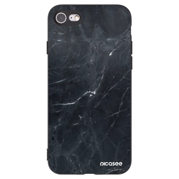 Picasee silikónový čierny obal pre Apple iPhone 7 - Black marble