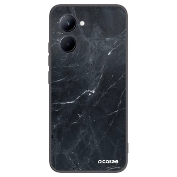 Picasee silikónový čierny obal pre Realme C33 (2023) - Black marble