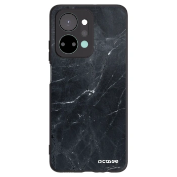 Picasee silikónový čierny obal pre Honor X7a - Black marble